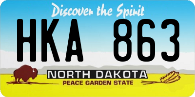 ND license plate HKA863