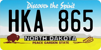 ND license plate HKA865