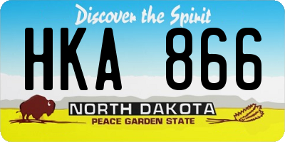 ND license plate HKA866