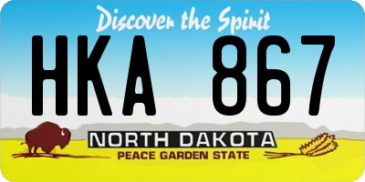 ND license plate HKA867