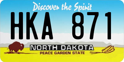 ND license plate HKA871