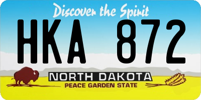 ND license plate HKA872