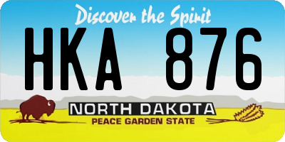 ND license plate HKA876