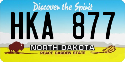 ND license plate HKA877