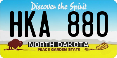 ND license plate HKA880