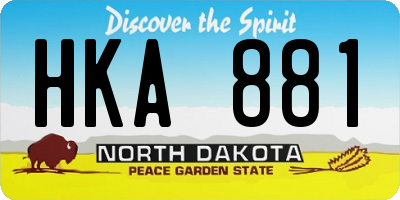 ND license plate HKA881