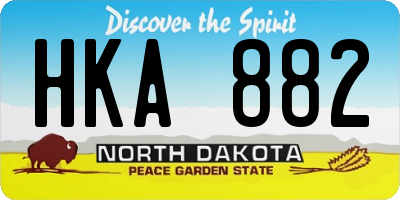 ND license plate HKA882