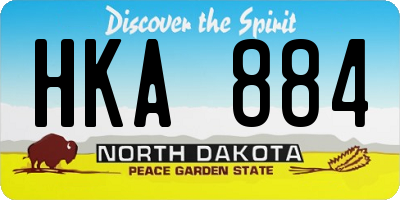 ND license plate HKA884