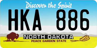 ND license plate HKA886