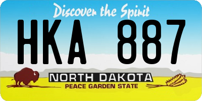 ND license plate HKA887