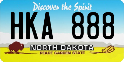 ND license plate HKA888