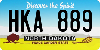 ND license plate HKA889