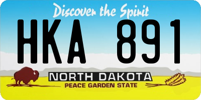 ND license plate HKA891