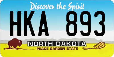ND license plate HKA893