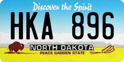 ND license plate HKA896