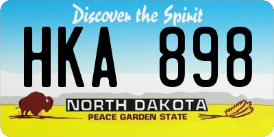 ND license plate HKA898