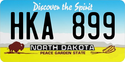 ND license plate HKA899