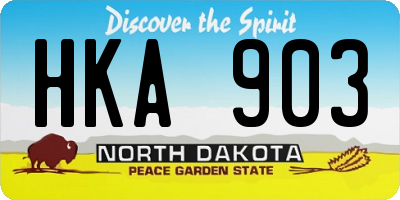 ND license plate HKA903
