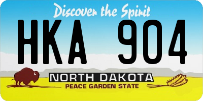 ND license plate HKA904