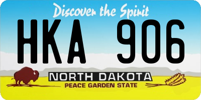 ND license plate HKA906