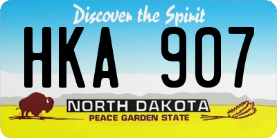 ND license plate HKA907