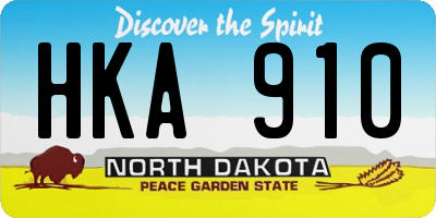 ND license plate HKA910