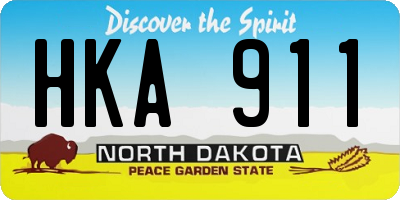 ND license plate HKA911