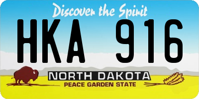 ND license plate HKA916
