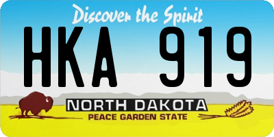 ND license plate HKA919