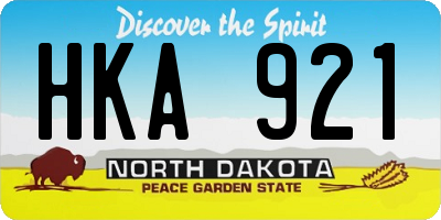 ND license plate HKA921