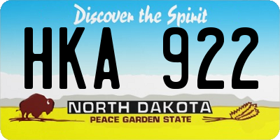 ND license plate HKA922