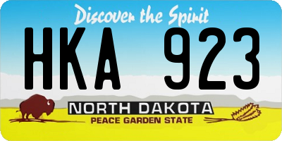 ND license plate HKA923