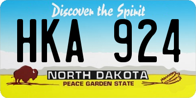 ND license plate HKA924