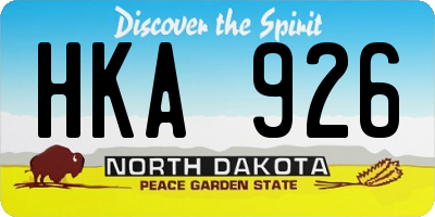 ND license plate HKA926