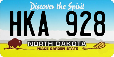ND license plate HKA928