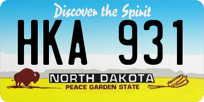 ND license plate HKA931