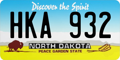 ND license plate HKA932