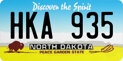 ND license plate HKA935