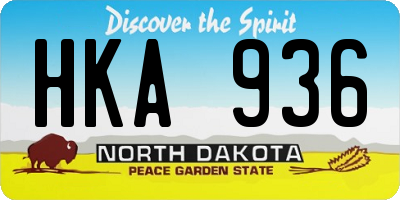 ND license plate HKA936