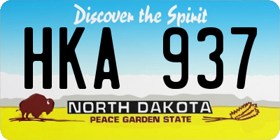 ND license plate HKA937