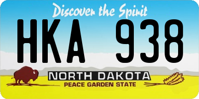 ND license plate HKA938