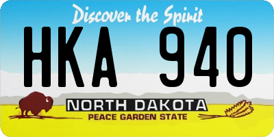 ND license plate HKA940