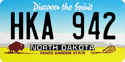 ND license plate HKA942