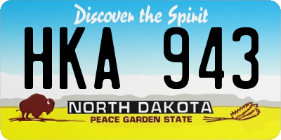 ND license plate HKA943