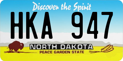 ND license plate HKA947