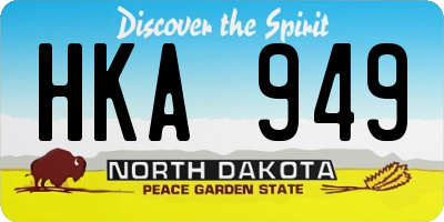 ND license plate HKA949