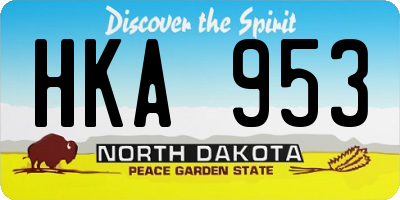 ND license plate HKA953