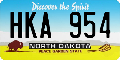 ND license plate HKA954