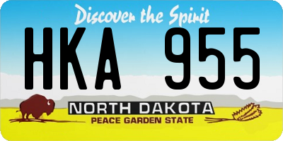 ND license plate HKA955