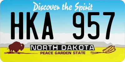 ND license plate HKA957